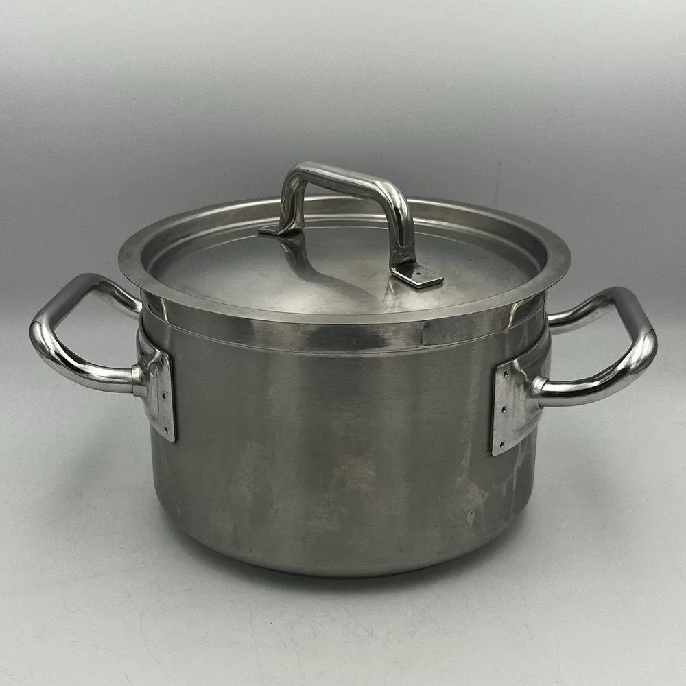 PIAZZA INOX Effepi 4qt Stainless Soup Pot with Handles and Lid Made in Italy
